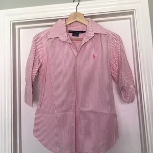 Ralph Lauren pink stripe button up